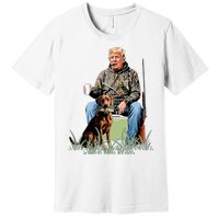 Hunting Trump Camouflage Funny Duck Hunting Season Maga Premium T-Shirt