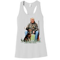 Hunting Trump Camouflage Funny Duck Hunting Season Maga Women's Racerback Tank