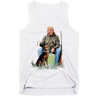 Hunting Trump Camouflage Funny Duck Hunting Season Maga Tank Top