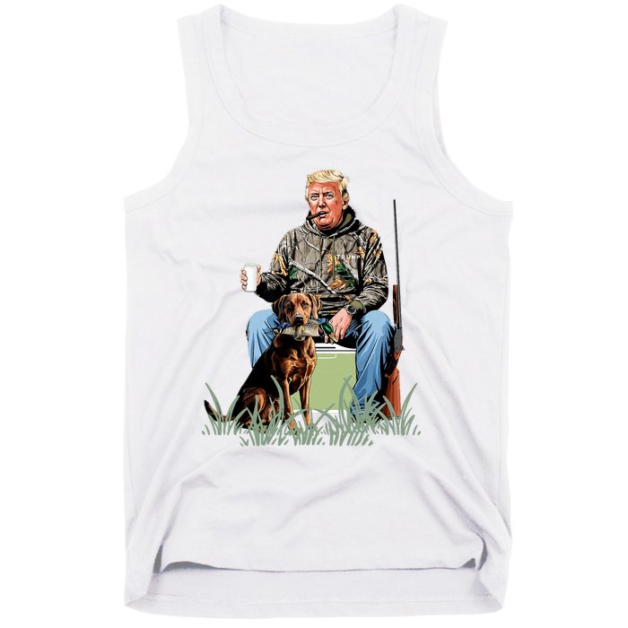 Hunting Trump Camouflage Funny Duck Hunting Season Maga Tank Top