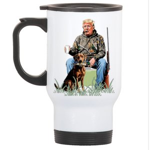 Hunting Trump Camouflage Funny Duck Hunting Season Maga Stainless Steel Travel Mug