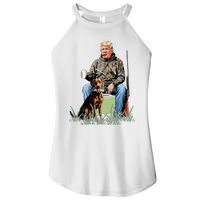 Hunting Trump Camouflage Funny Duck Hunting Season Maga Women's Perfect Tri Rocker Tank