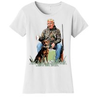 Hunting Trump Camouflage Funny Duck Hunting Season Maga Women's T-Shirt