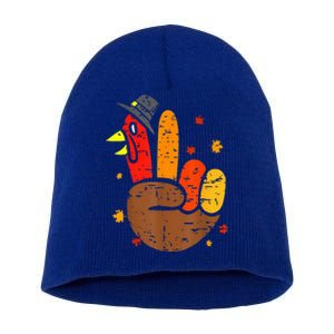 Happy Thanksgiving Cockatiel Turkey Pickup Truck Pumpkins  Short Acrylic Beanie