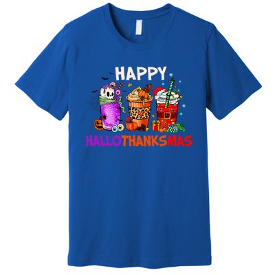 Halloween Thanksgiving Christmas Happy HalloThanksMas Coffee Premium T-Shirt