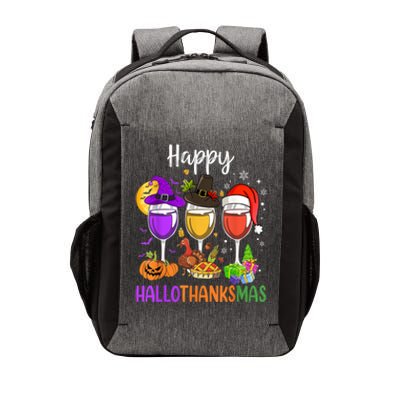 Halloween Thanksgiving Christmas Happy Hallothanksmas Wine Vector Backpack