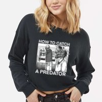 How To Catch A Predator Cropped Pullover Crew