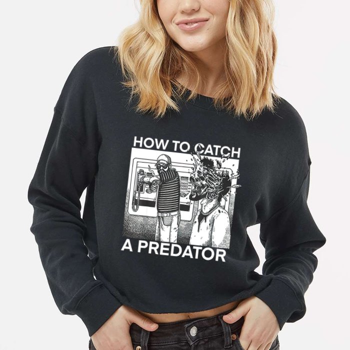 How To Catch A Predator Cropped Pullover Crew