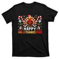 Halloween Thanksgiving Christmas Happy Hallothanksmas T-Shirt