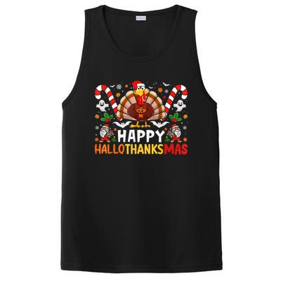 Halloween Thanksgiving Christmas Happy Hallothanksmas PosiCharge Competitor Tank