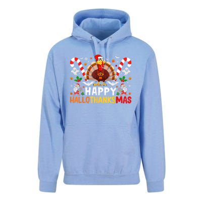 Halloween Thanksgiving Christmas Happy Hallothanksmas Unisex Surf Hoodie