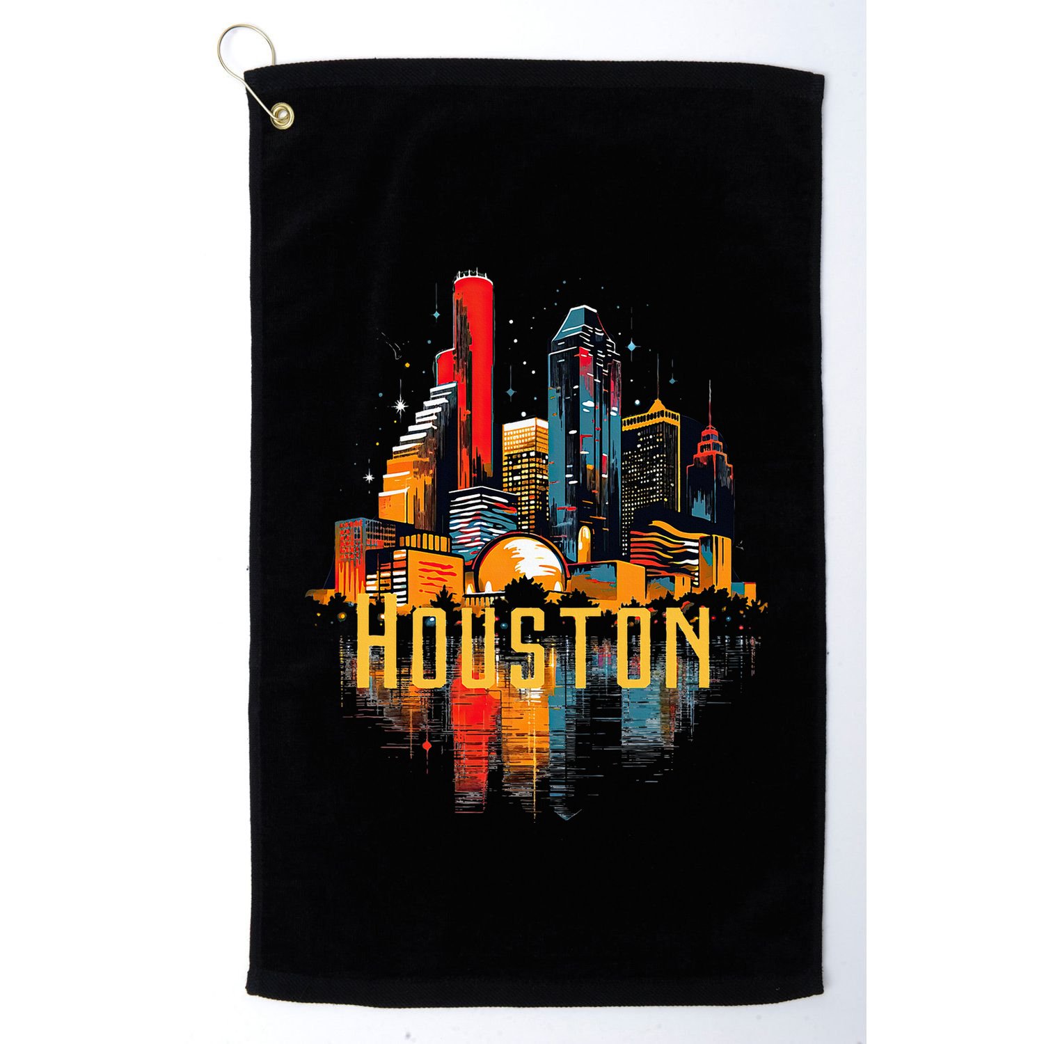 Houston Texas City Downtown Skyline Texas Hou Golf Towel