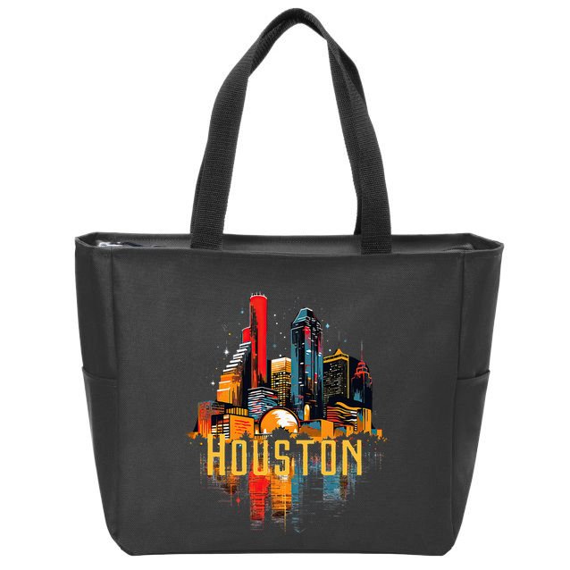 Houston Texas City Downtown Skyline Texas Hou Zip Tote Bag