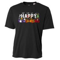 Halloween Thanksgiving Christmas 2024 Happy Hallothanksmas Cooling Performance Crew T-Shirt