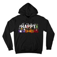 Halloween Thanksgiving Christmas 2024 Happy Hallothanksmas Hoodie