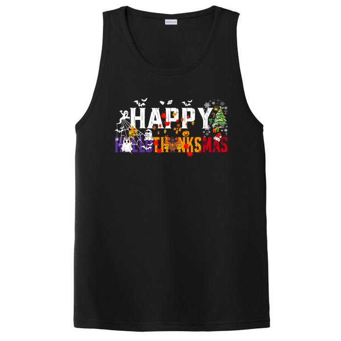 Halloween Thanksgiving Christmas 2024 Happy Hallothanksmas PosiCharge Competitor Tank