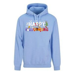 Halloween Thanksgiving Christmas 2024 Happy Hallothanksmas Unisex Surf Hoodie