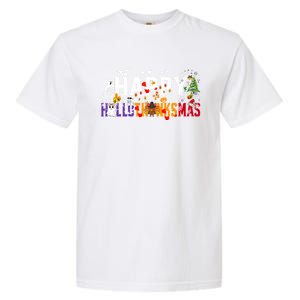 Halloween Thanksgiving Christmas 2024 Happy Hallothanksmas Garment-Dyed Heavyweight T-Shirt