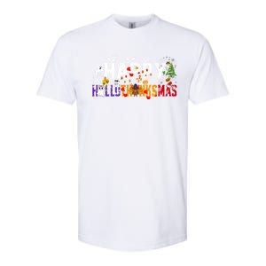 Halloween Thanksgiving Christmas 2024 Happy Hallothanksmas Softstyle CVC T-Shirt