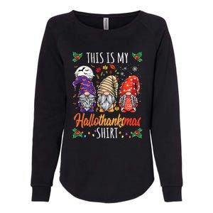 Halloween Thanksgiving Christmas Funny Hallothanksmas Gnomes Womens California Wash Sweatshirt