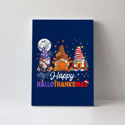 Halloween Thanksgiving Christmas Happy HalloThanksMas Gnomes Canvas