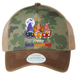 Halloween Thanksgiving Christmas Happy HalloThanksMas Gnomes Legacy Tie Dye Trucker Hat