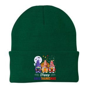 Halloween Thanksgiving Christmas Happy HalloThanksMas Gnomes Knit Cap Winter Beanie