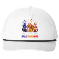 Halloween Thanksgiving Christmas Happy HalloThanksMas Gnomes Snapback Five-Panel Rope Hat