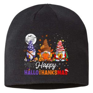 Halloween Thanksgiving Christmas Happy HalloThanksMas Gnomes Sustainable Beanie