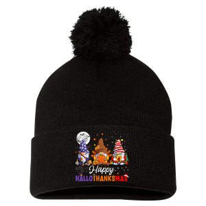 Halloween Thanksgiving Christmas Happy HalloThanksMas Gnomes Pom Pom 12in Knit Beanie