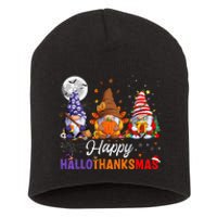 Halloween Thanksgiving Christmas Happy HalloThanksMas Gnomes Short Acrylic Beanie