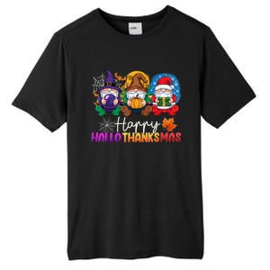 Halloween Thanksgiving Christmas Happy Hallothanksmas Gnomes Tall Fusion ChromaSoft Performance T-Shirt