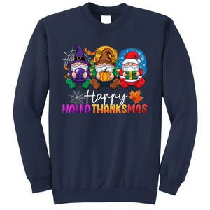 Halloween Thanksgiving Christmas Happy Hallothanksmas Gnomes Sweatshirt