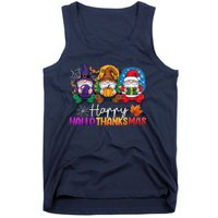 Halloween Thanksgiving Christmas Happy Hallothanksmas Gnomes Tank Top