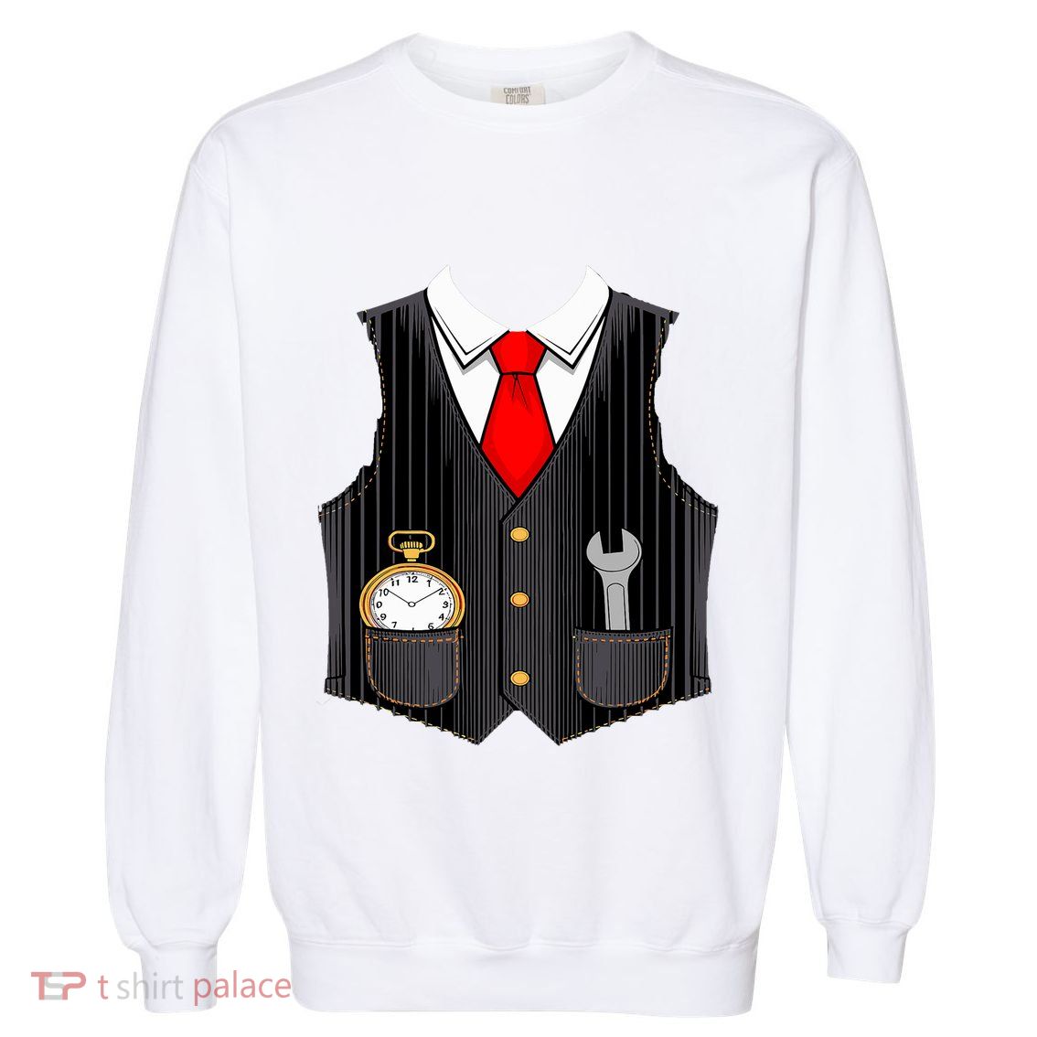 Halloween Train Conductor Costume Garment-Dyed Sweatshirt