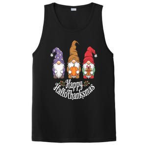 Halloween Thanksgiving Christmas Happy Hallothanksmas Gnomes Gift PosiCharge Competitor Tank