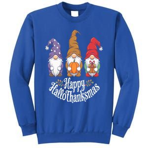 Halloween Thanksgiving Christmas Happy Hallothanksmas Gnomes Gift Sweatshirt