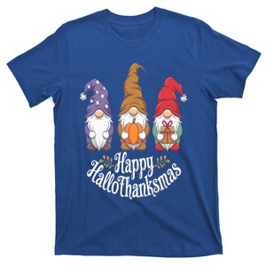 Halloween Thanksgiving Christmas Happy Hallothanksmas Gnomes Gift T-Shirt