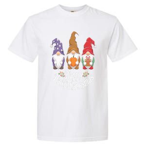 Halloween Thanksgiving Christmas Happy Hallothanksmas Gnomes Gift Garment-Dyed Heavyweight T-Shirt