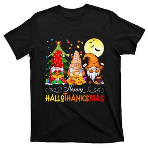 Halloween Thanksgiving Christmas Happy HalloThanksMas Gnomes T-Shirt