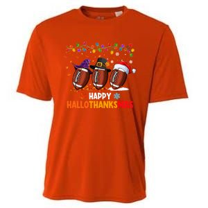 Halloween Thanksgiving Christmas Hallothanksmas Football Cool Gift Cooling Performance Crew T-Shirt