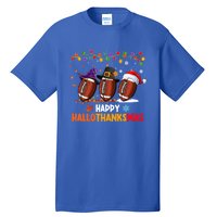 Halloween Thanksgiving Christmas Hallothanksmas Football Cool Gift Tall T-Shirt