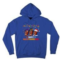 Halloween Thanksgiving Christmas Hallothanksmas Football Cool Gift Tall Hoodie