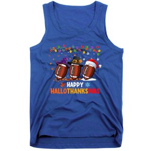 Halloween Thanksgiving Christmas Hallothanksmas Football Cool Gift Tank Top