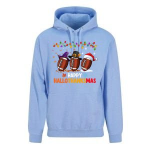 Halloween Thanksgiving Christmas Hallothanksmas Football Cool Gift Unisex Surf Hoodie