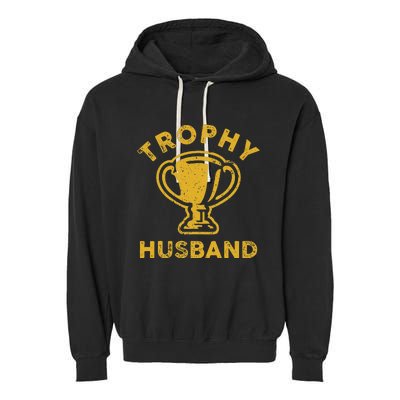 Husband Trophy Cup Vintage Retro Design Father's Day Gift Garment-Dyed Fleece Hoodie