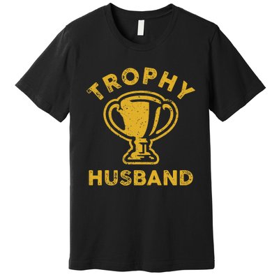 Husband Trophy Cup Vintage Retro Design Father's Day Gift Premium T-Shirt