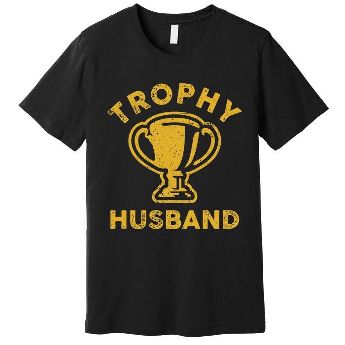 Husband Trophy Cup Vintage Retro Design Father's Day Gift Premium T-Shirt