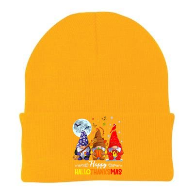 Halloween Thanksgiving Christmas Happy HalloThanksMas Gnomes Knit Cap Winter Beanie