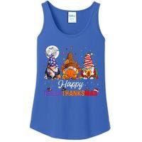 Halloween Thanksgiving Christmas Happy HalloThanksMas Gnomes Ladies Essential Tank